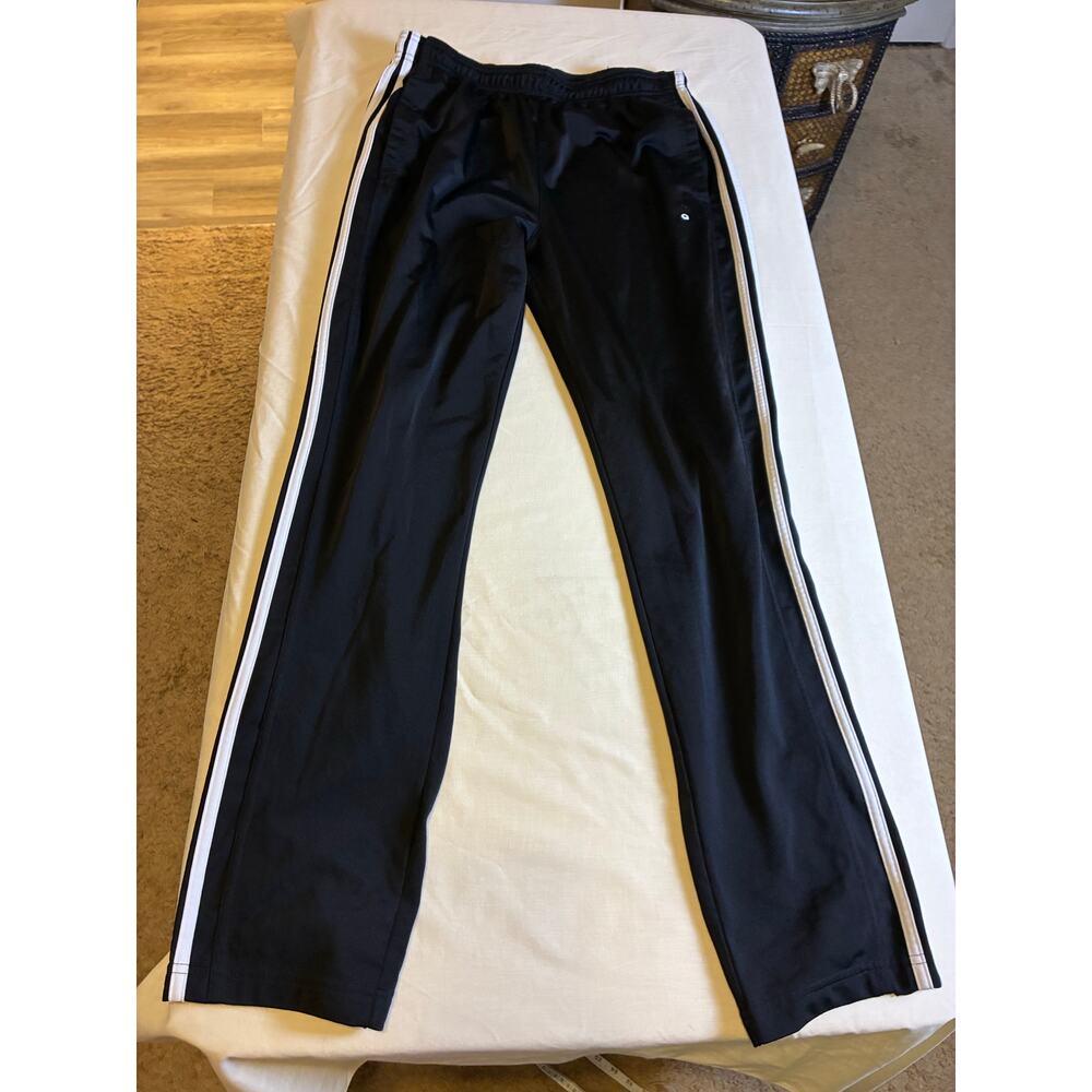 Adidas Primegreen Track Pants Men’s Large Black 3 Stripe Athletic Joggers